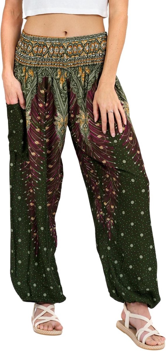 Dames Harembroek Boho Hippie Yoga Broek Losse Pasvorm met Elastische Taille en Enkel