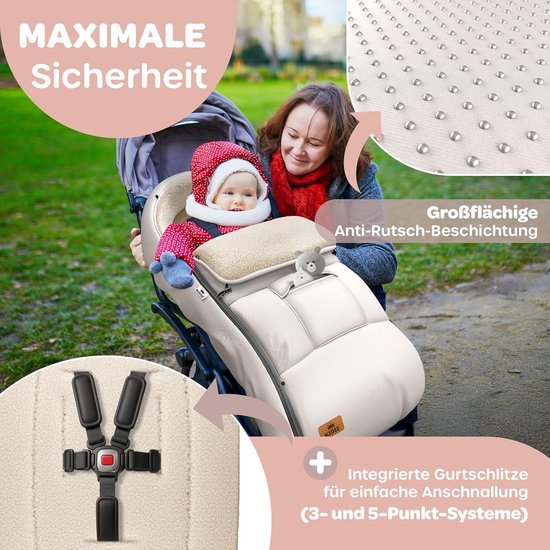 Warm Voetenzak voor Kinderwagen en Autostoel - Universeel en Wasbaar van Merkloos — afbeelding 5