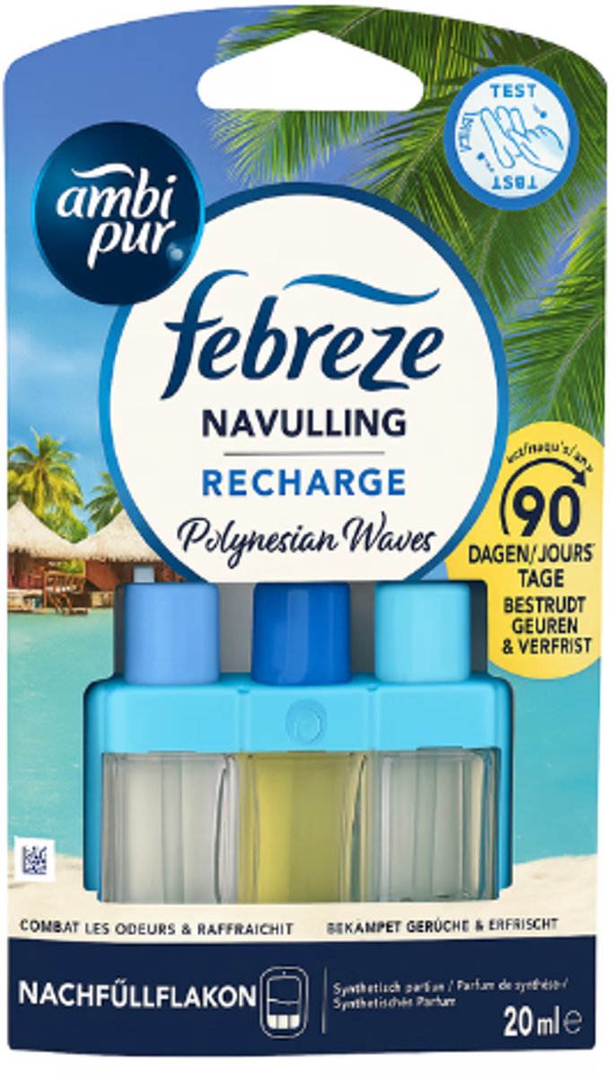 3volution Navulling - Febreze Polynesian Waves Luchtverfrisser Navulling - Frisse geur Luchtverfrisser - 3volution Navulling Limited Edition