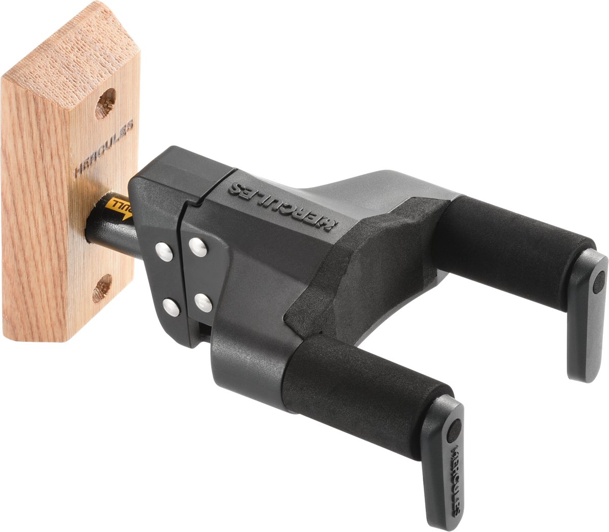 HERCULES Stands HCGSP-38WB+ gitaarwandhouder, AGS Plus, kort, houten voet, naturel