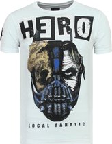 Masque de héros fanatique local - T-shirt de luxe pour homme - 6323W - Masque de héros blanc - T-shirt de carnaval pour homme - 6323N - T-shirt pour homme bleu marine Taille XXL