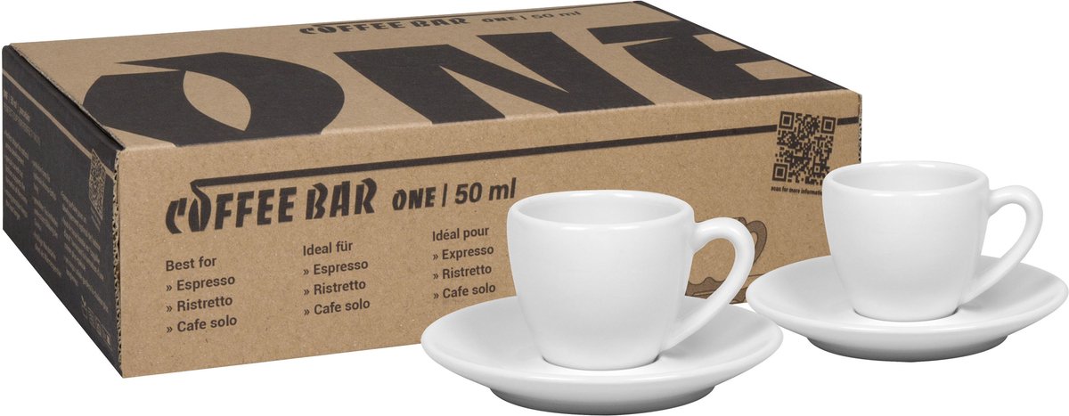 Könitz espressokopjes set van 2 Coffee Bar ONE, kopje, porselein, wit, 50 ml, 1758000001
