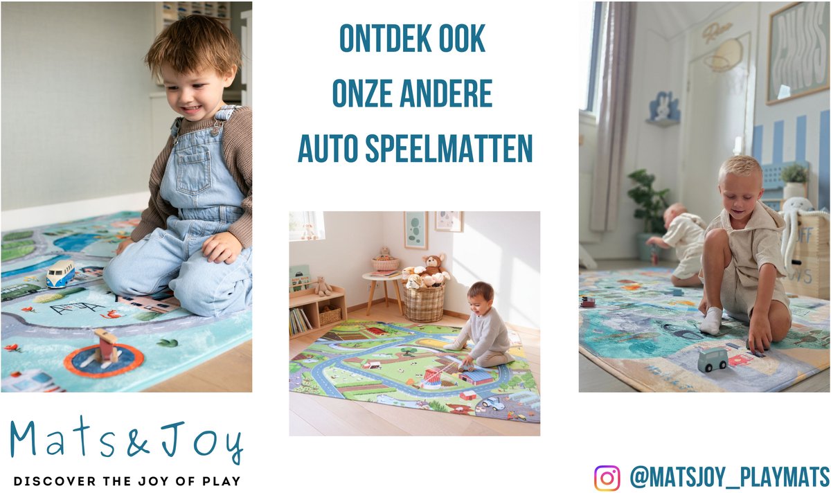 Mats & Joy® Village Auto Speelmat 110x170cm - Fluweelzacht - Anti-slip - Wasbaar - Groot Auto Speeltapijt voor Kinderen - Speelkleed Baby – Autokleed — afbeelding 13