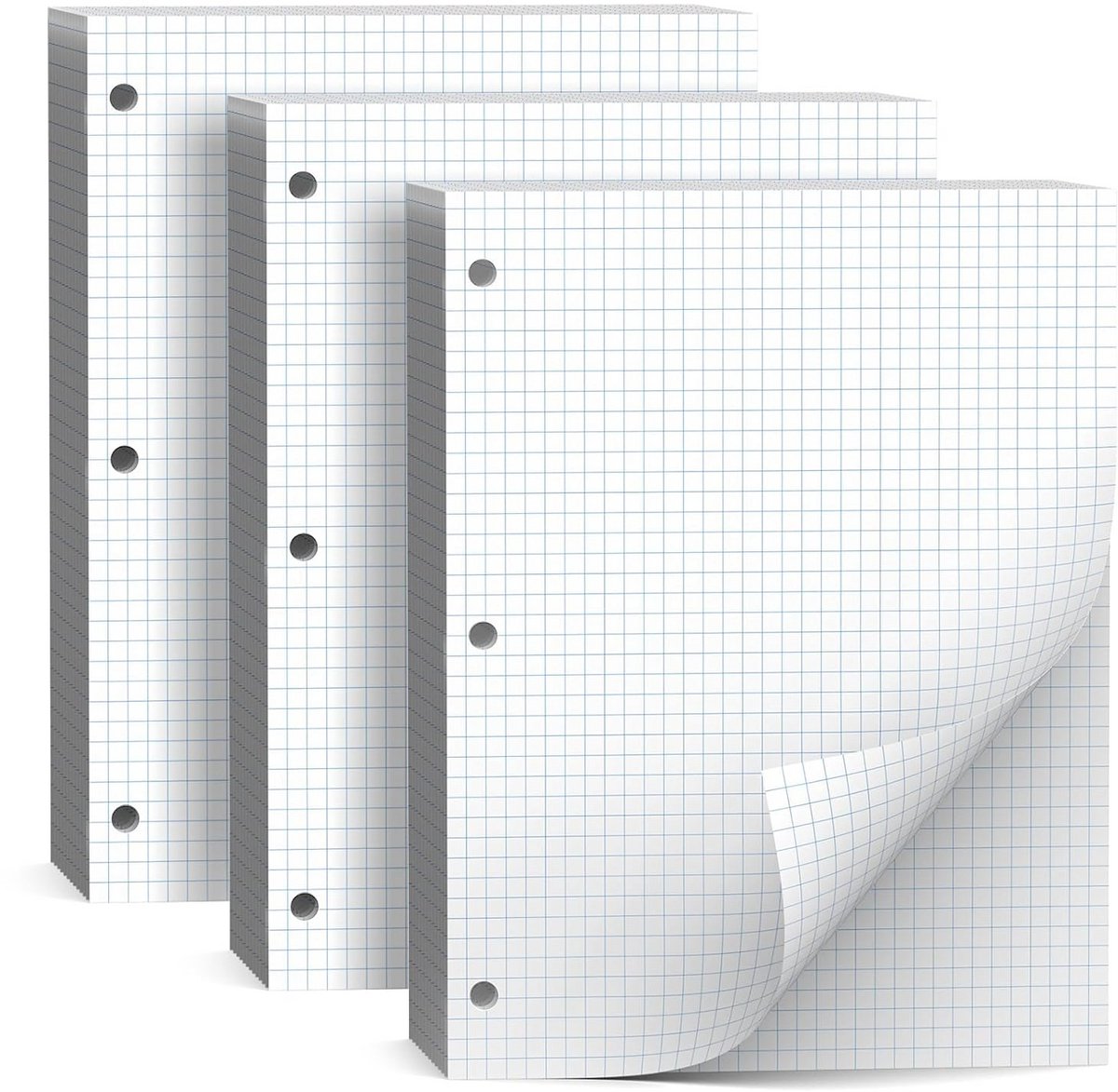 360 Vel A4 Grafiekpapier 4x4 Ruit - 3-Gats Geperforeerd Losbladig Papier voor School en Kantoor