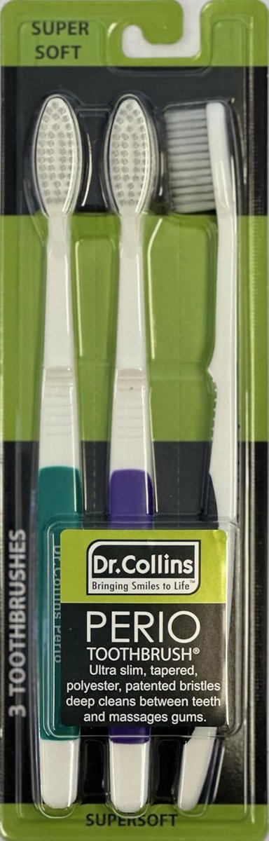 Perio Tandenborstel met Ultra Slanke Borstelharen (Set van 3)