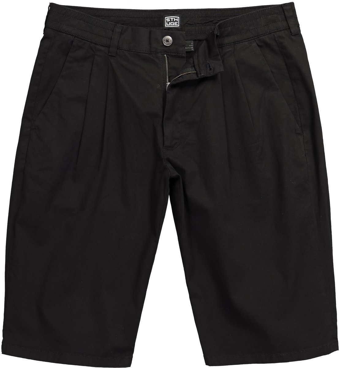 STHUGE - Heren - STHUGE bermuda extra wijde Baggy Fit twill 5-pocket tot 72 - Zwart - Maat 68