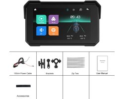 D&A Carplay - Carplay scherm - Motor - Draagbaar - Waterdicht - Android - GPS - Navigatie - Bluetooth - Automatisch verbinden