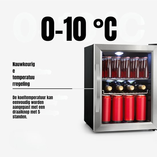 SCH® Mini Koelkast - Koelkast - Zwart - 44cm x 41cm x 54cm — afbeelding 3