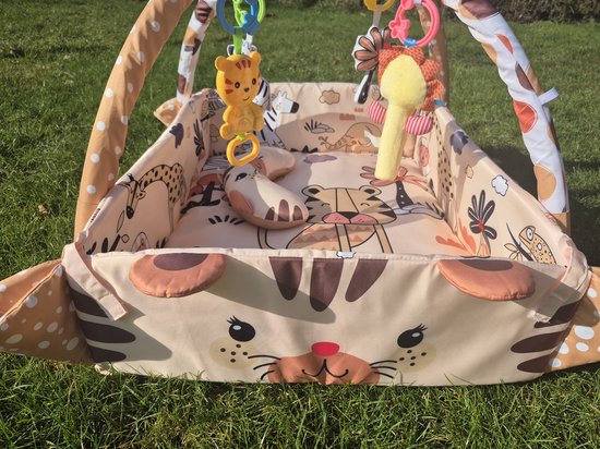 Multifunctioneel Speelkleed Baby + Buikligtrainer - Babygym met AANPASBARE WANDEN - Speelmat met Boog - Incl. 30 Ballen + 4 Speeltjes - Vanaf 0m+ van Cangaroo — afbeelding 3