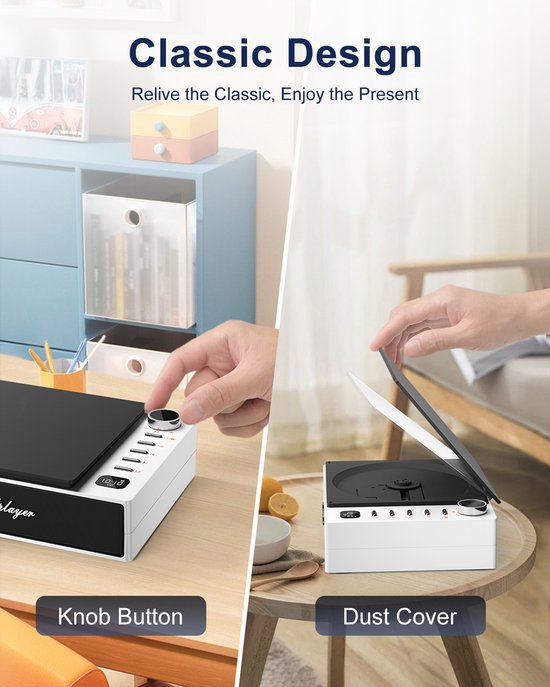 Draagbare Bluetooth CD-speler met luidspreker - Anti-skip Discman oplaadbaar - MP3 CD-speler met afstandsbediening en koptelefoon - Ideaal voor kinderen, senioren en luisterboeken - Compact voor reizen - Wit — afbeelding 2