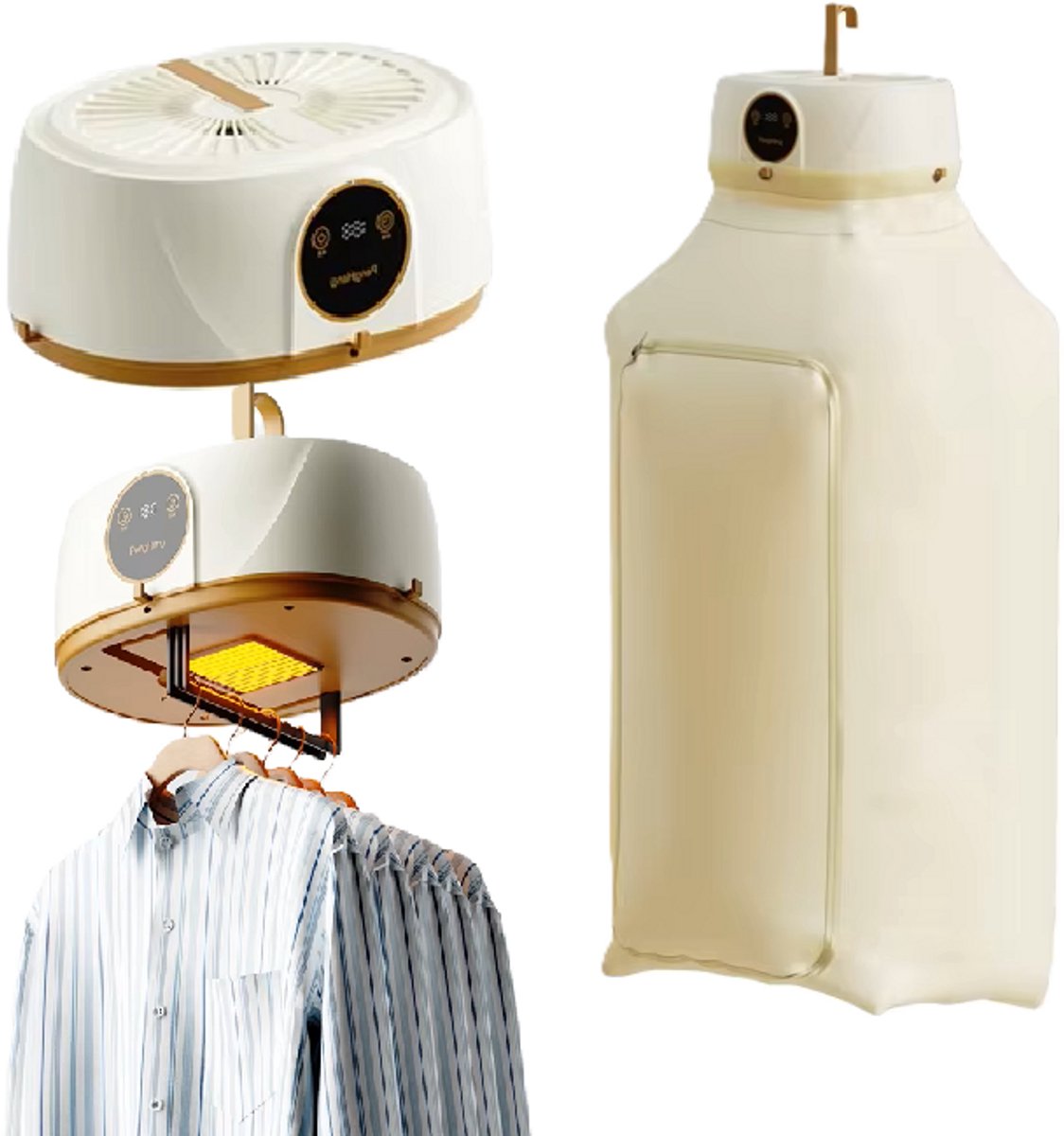 Opvouwbare Mini wasdroger - Compact formaat - met UV Sterilisatie - Stille Warmtelucht Droging - Draagbare reisdroger ideaal voor camping of hotel - Slimme Droogrek