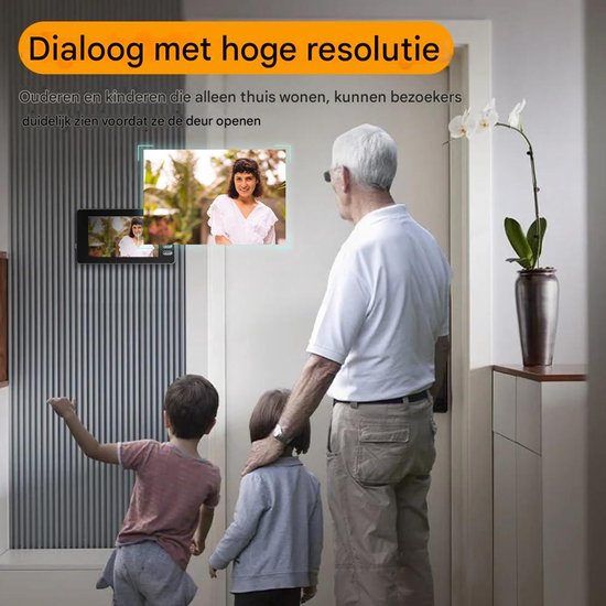 Ynkkvre - Video Deurbel – Slimme Deurbel – Deurbel met Scherm – 4,3-inch IPS – Draadloos – Geen wifi nodig – IP65 – Nachtzicht — afbeelding 3