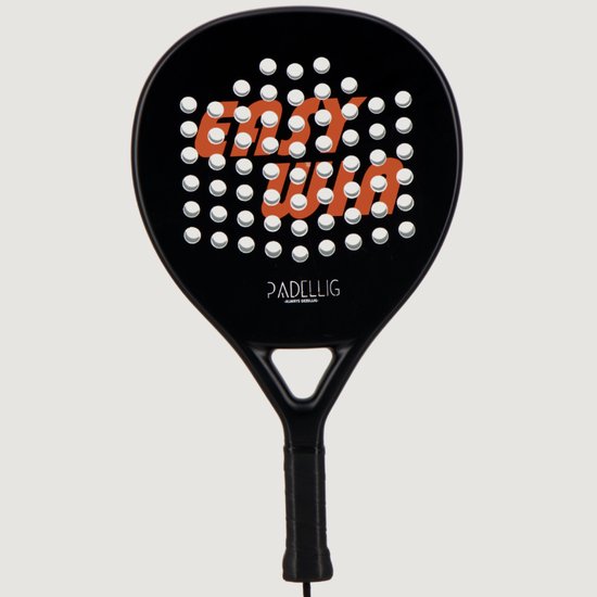 Padelracket Padellig EASY WIN - 3K full carbon padel racket - teardrop racket/druppelvormig - beginners/gevorderd - met padelballen & tas