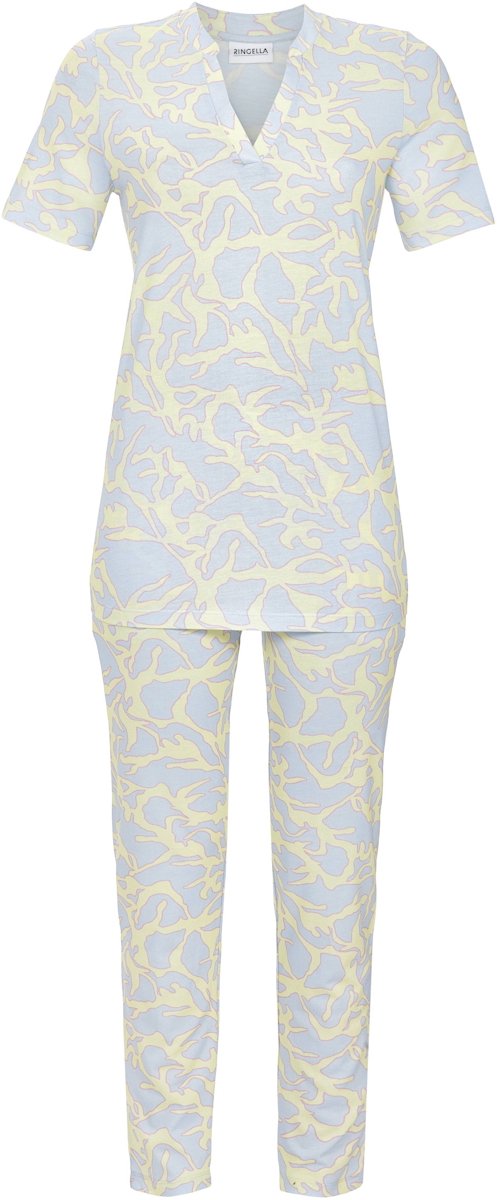 Ringella pyjama blauw aderpatroon - Blauw - Maat - 48