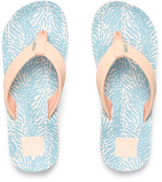 REEF KIDS AHI Meisjes Slippers - peach - Blauw animal - Maat 34