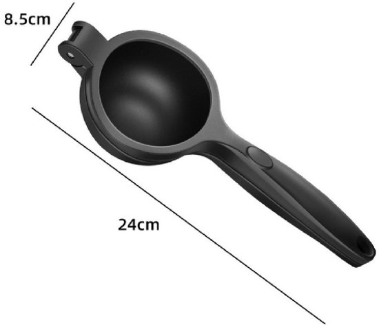 Luxe Citruspers Handmatig Zwart - RVS Citroenpers 24 cm - Professionele Limoenpers - Stevige Handpers voor Keuken van Merkloos — afbeelding 4