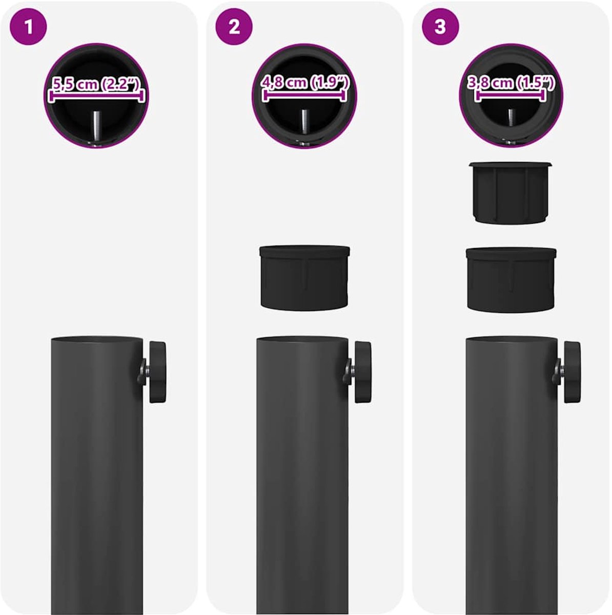 vidaXL - Parasolvoet - Donkergrijs - 45 - x - 45 - x - 31,5 - cm