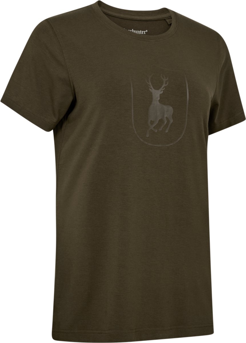Deerhunter Dames Bamboe T-shirt Outdoor Bamboe T-shirt Scandinavisch Outdoor T-shirt Korte Mouw Diep Groen Maat 46