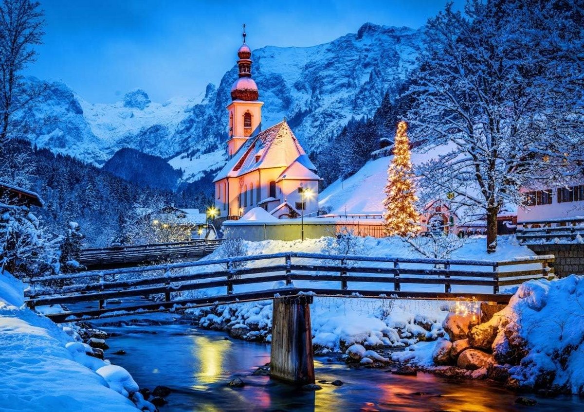 Mooie Legpuzzel Ramsau Landschap 1000 Stukjes - Kleurrijk Puzzelplezier voor Volwassenen en Kinderen
