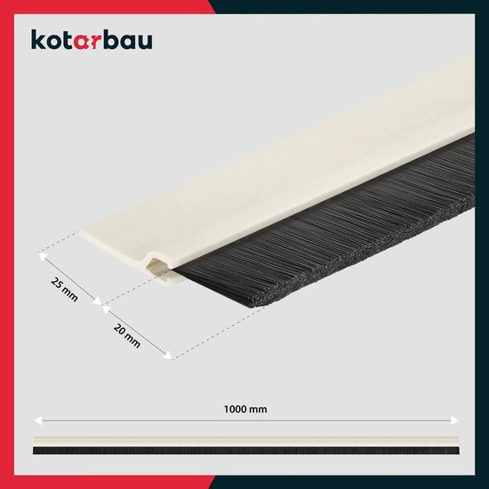 KOTARBAU® Deurborstel, PVC, 1 m, Beige, 45 mm, Borstelafdichting ...