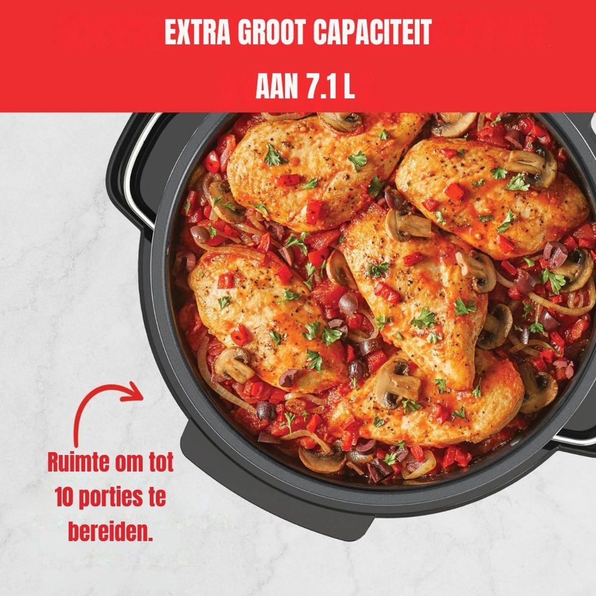 Slowcooker Met Timer - Slowcooker - Multicooker - Zwart - 39cm x 26cm x 35cm – foto 5