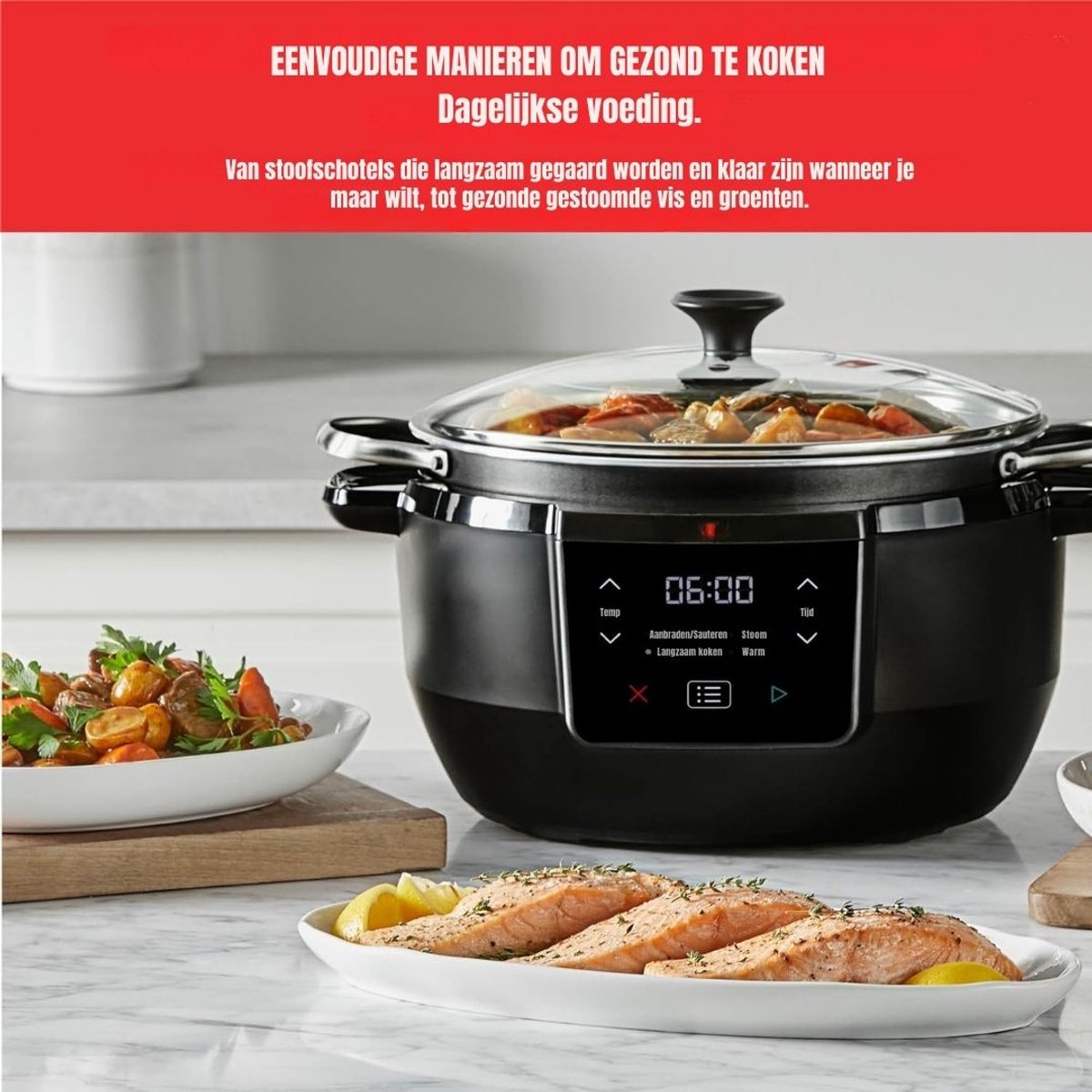 Groupe SEB DnA Slowcooker met Timer - Zwart - afbeelding 3
