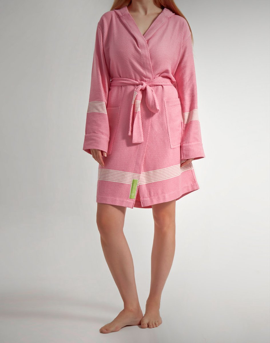 Happy Towels - Sauna Badjas met Capuchon - Roze - S/M - Zacht Bamboegaren & Biokatoen – OPRUIMING