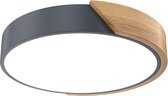 48W LED-plafondlamp, ultradunne houten plafondlamp, koel wit, energiebesparende plafondverlichting voor woonkamer, keuken, badkamer, slaapkamer, kelder, eetkamer (grijs) NAIZY