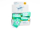 BenBits Peppermint voordeelverpakking met turquoise doosjes, witte display en schildpad logo.