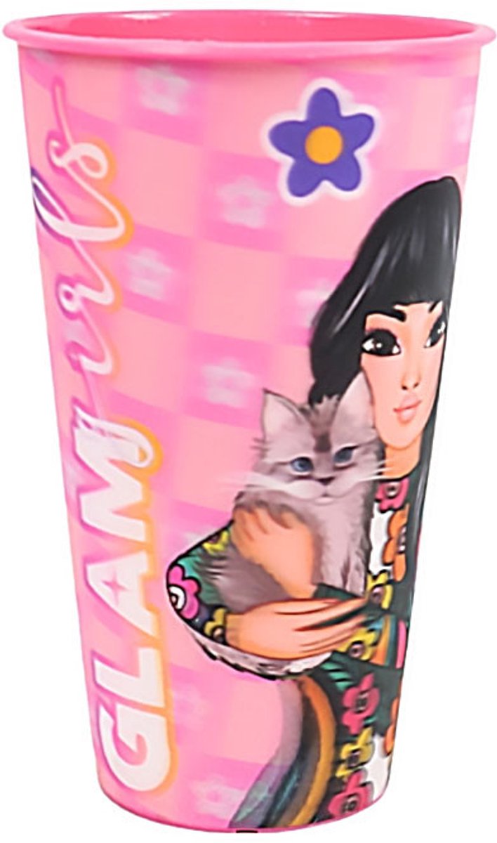 Glam Girls Team 3D-effect plastic beker 480 ml