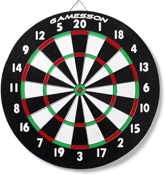 Bex Gamesson Family Dart Game - Dubbelzijdig Dartbord 45,7 cm - Inclusief Messing Dartpijlen - Klassiek Dartspel En Targetspel - Vanaf 8 Jaar van Merkloos — afbeelding 4