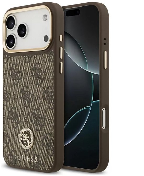Coque Guess 4G avec logo strass pour iPhone 17 Pro Max MagSafe et Protection