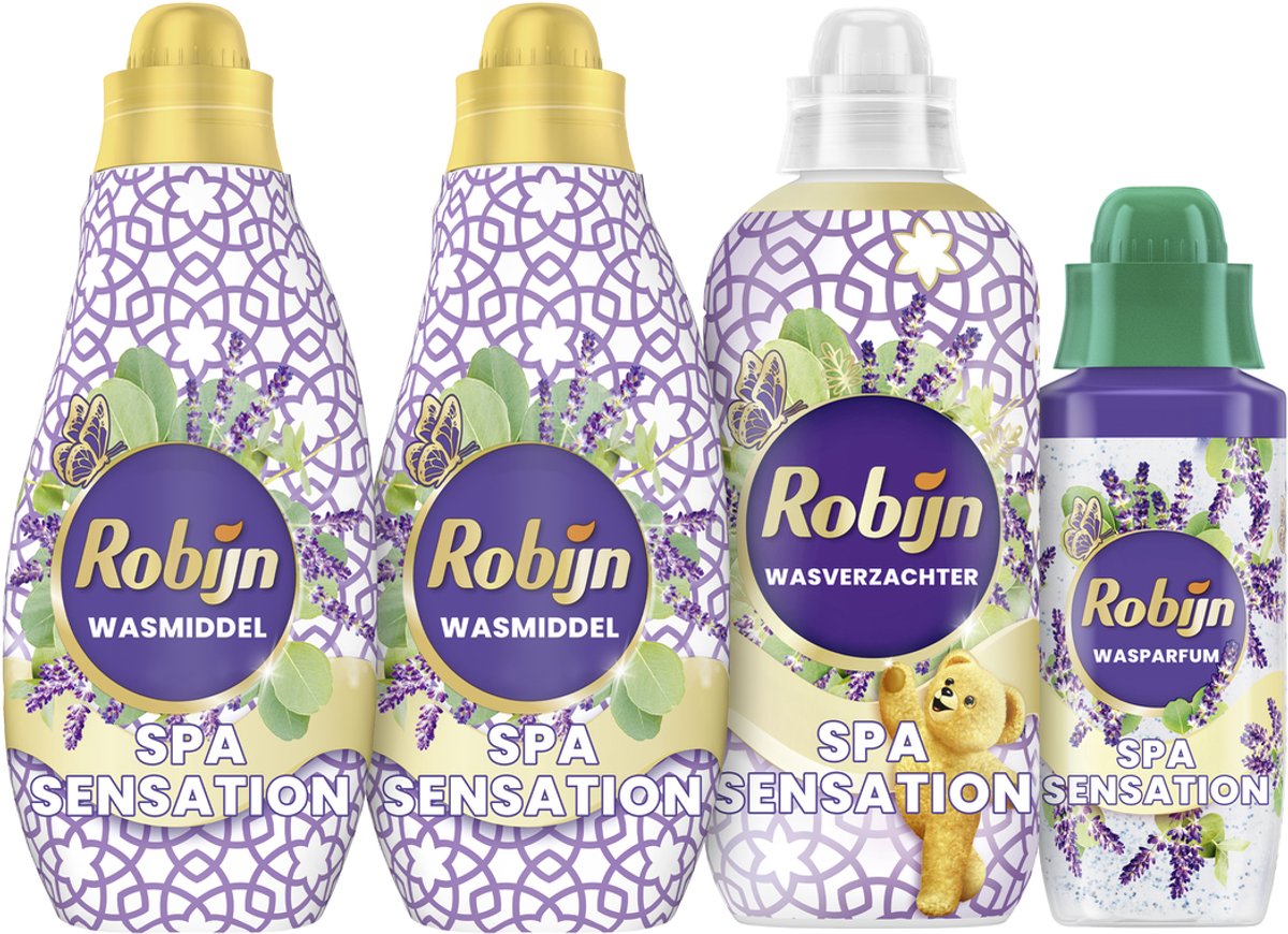 Robijn Perfect Match - Spa Sensation - 4 stuks - 2x wasmiddel + 1 wasverzachter + 1 wasparfum - Voordeelverpakking