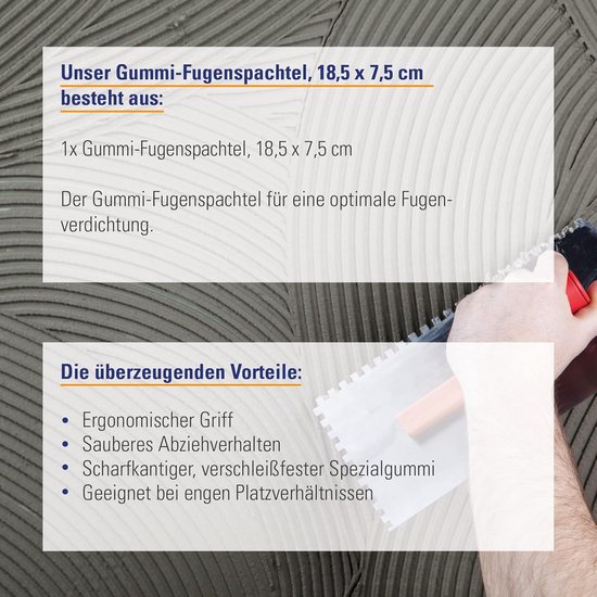 Professionele Rubberen Voegspatel voor Nauwe Naden en Aftrekwerk — afbeelding 3