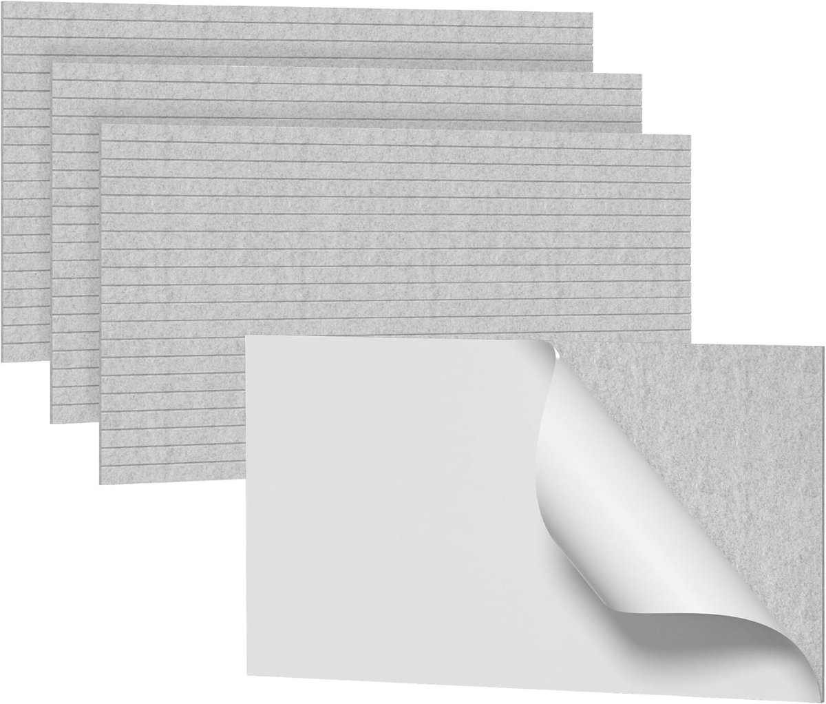 Pak Van 4 - Zelfklevende Geluidsisolatiepanelen - 120 x 60 cm - Polyestervezel - Geluidsisolatie Wandpanelen - akoestische Wandbekleding - Voor Studio En Kantoor - Grijs - NAIZY