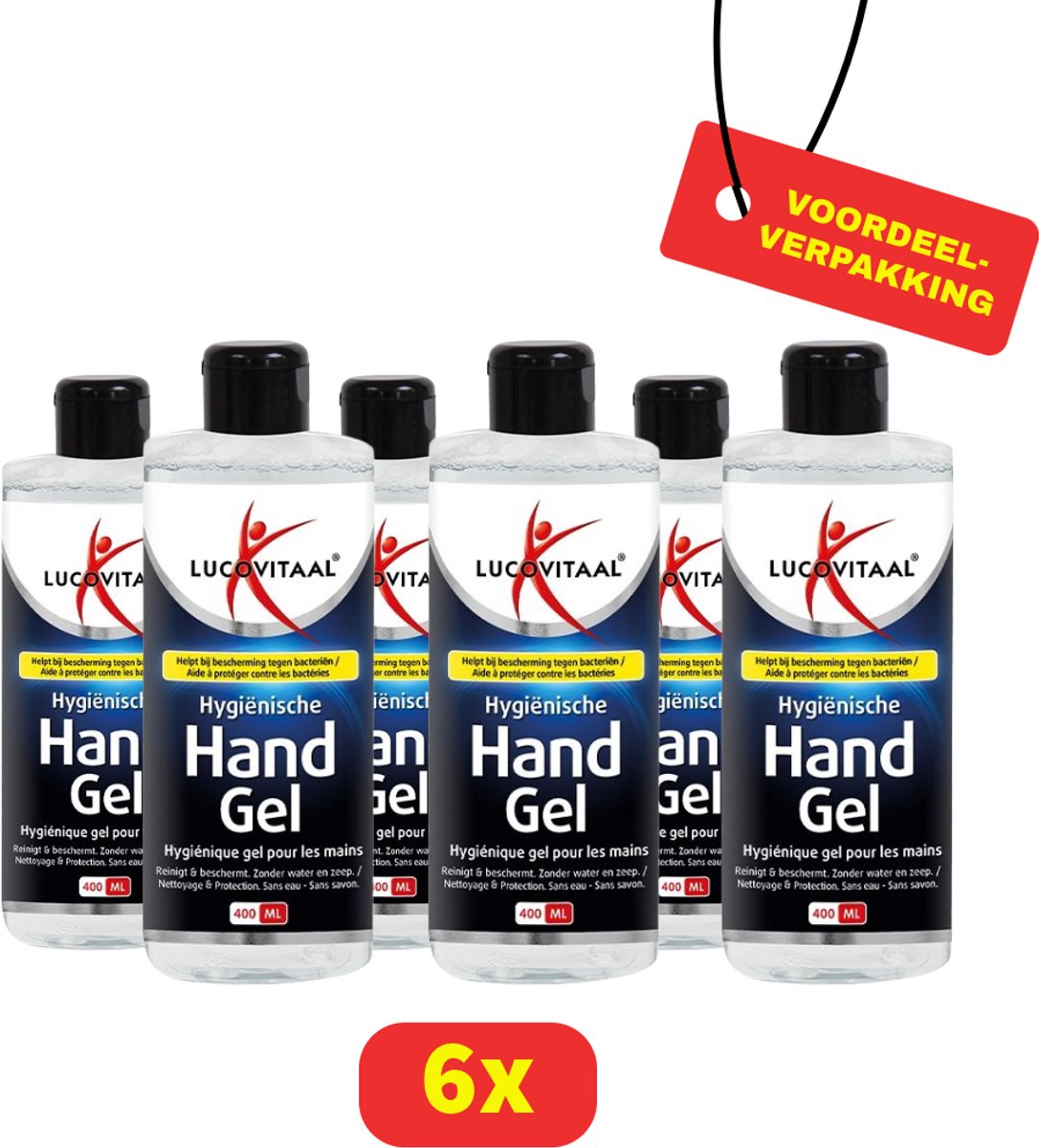 Lucovitaal Hygiënische Handgel - 6 x 400 ml - Voordeelverpakking