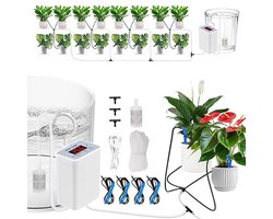 Automatisch Bewateringssysteem voor Binnen, - Waterdruppelaar - Timed Watering Device - Watergeefsysteem– Regelbaar Waterdebiet - Ideaal voor Het Bewateren van Potplanten Tijdens De Feestdagen - Geschikt voor 16 Planten