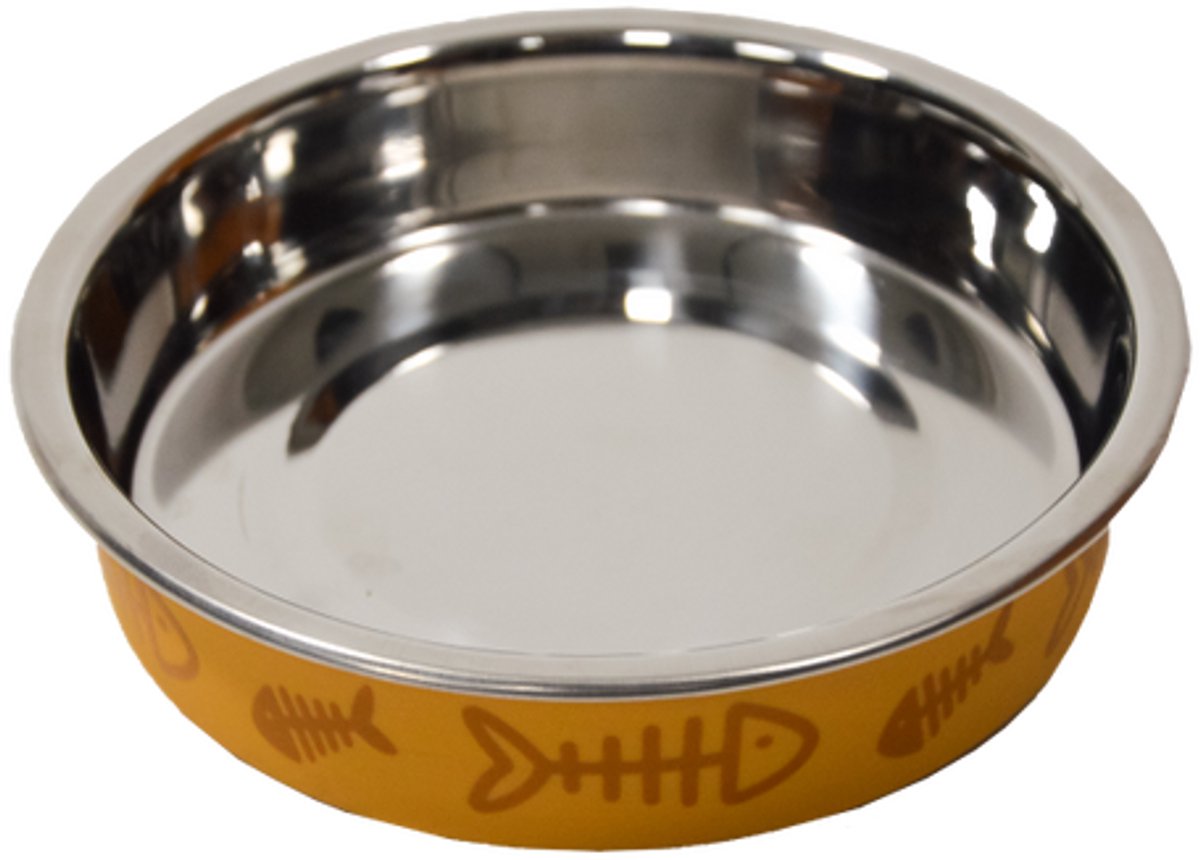 Jack and Vanilla Bon Appetit Kattenkom Inox Geel S 11,4cm