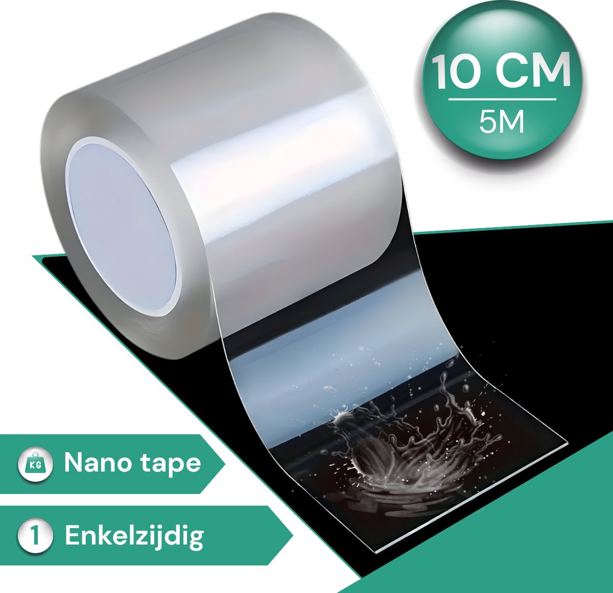 Nano Tape Enkelzijdig - Sterke Tape - 5 Meter Transparant - 10CM Breed - Universele Plakband voor Meerdere Oppervlakken