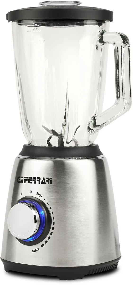 G3 Ferrari Turbine – Blender 1300W – 1,5L Glazen Kan – IJscrusher – Variabele Snelheden + Pulse – Veiligheidssysteem – RVS Design
