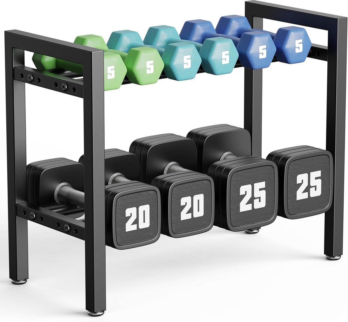 Halterrek - Dumbbell standaard - Halter standaard - Dumbell Rek - Dumbbell Toren - Weight Rack - Dumbbell Houder - Dumbell Opbergrek - Fitnessapparatuur - Belastbaar - 2 Traps - 48 cm - 181 Kg - van Imperatoris