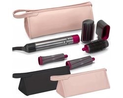 Travel Case geschikt voor Dyson Airwrap Styler & Dyson Supersonic Föhn – Opbergtas – Reistas – Organizer -Zwart, roze – PU Leather Draagbare – Hair Curler Accessoires – Machine niet inbegrepen!