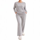 Huispak Dames - Ribstof - Kledingset - Grijs - Mode