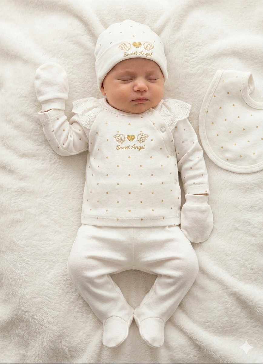 Sweet Angel - Baby newborn 5-delige kleding set meisjes - Newborn kleding set - Newborn set - Babykleding - Babyshower cadeau - Kraamcadeau