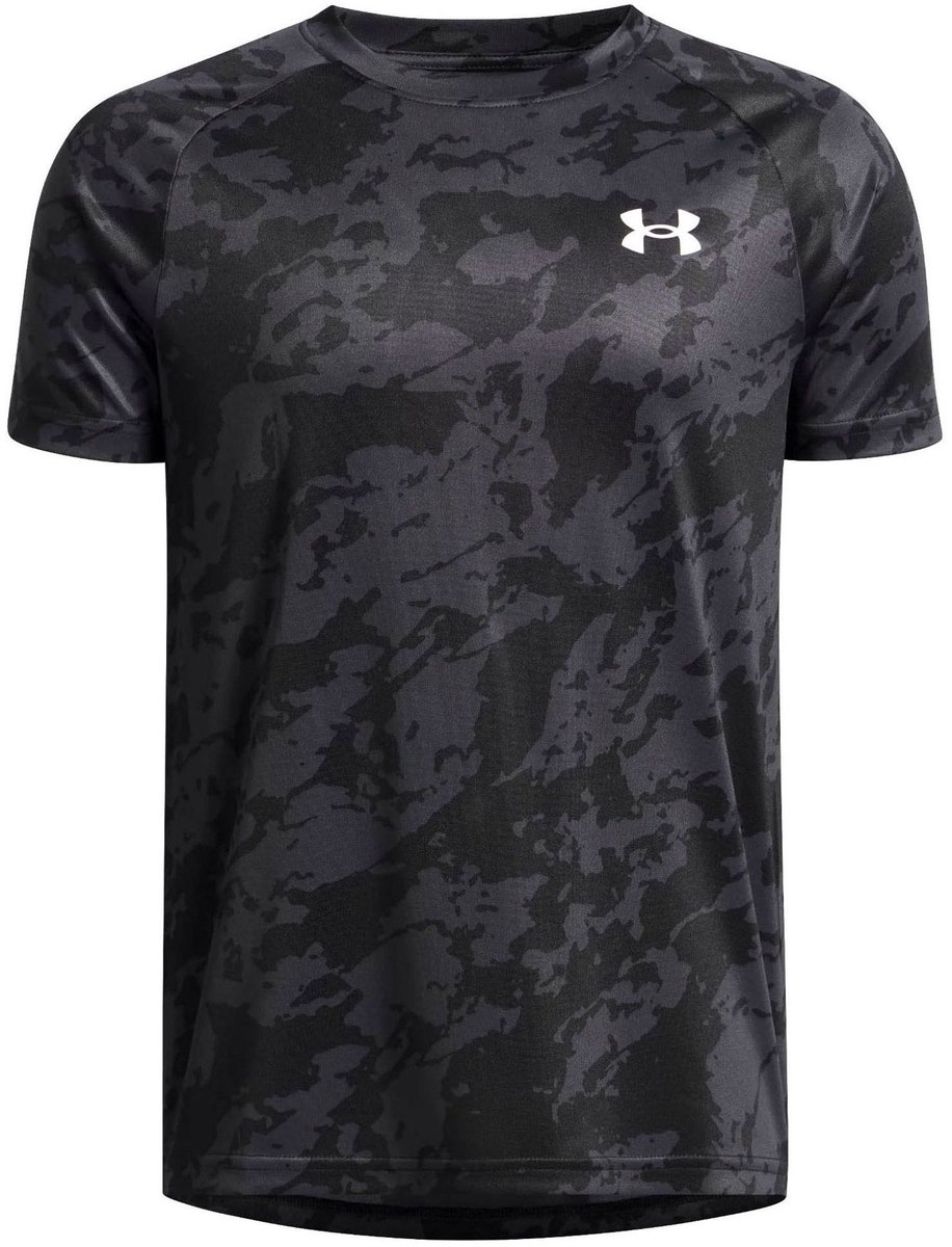 Under Armour UA Tech 2.0 SS-BLK Jongens Sportshirt - Zwart - Antraciet - Wit