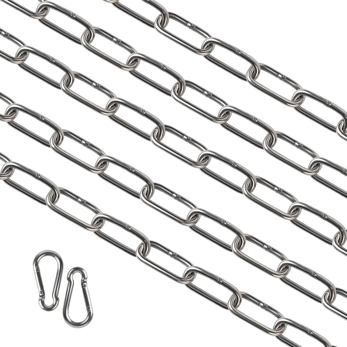 10 Meter Roestvrijstalen Ketting 3mm met Karabijnhaken - Sterk en Veelzijdig