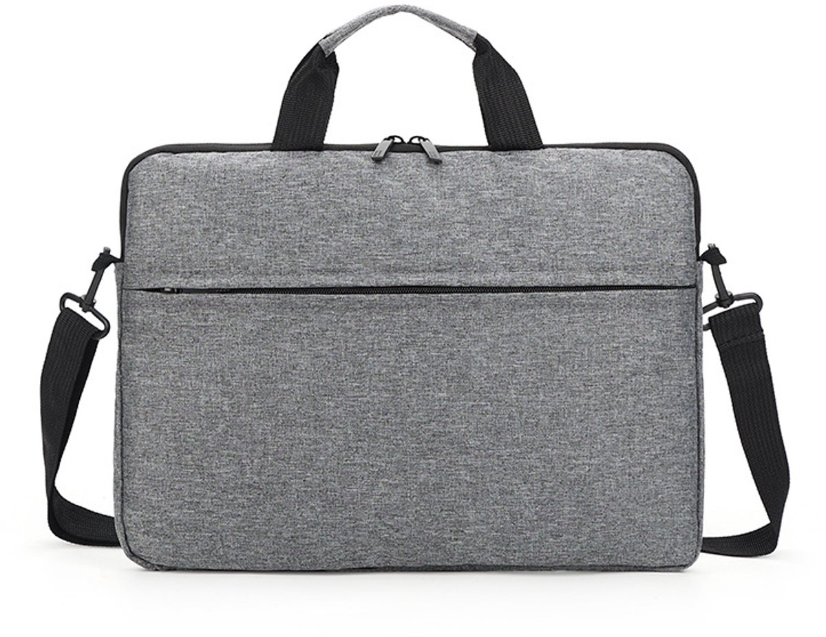Laptoptas, laptophoes met schouderriem, crossbodytas, geschikt voor werk, studie en reizen, grijs, 15,6 inch.
