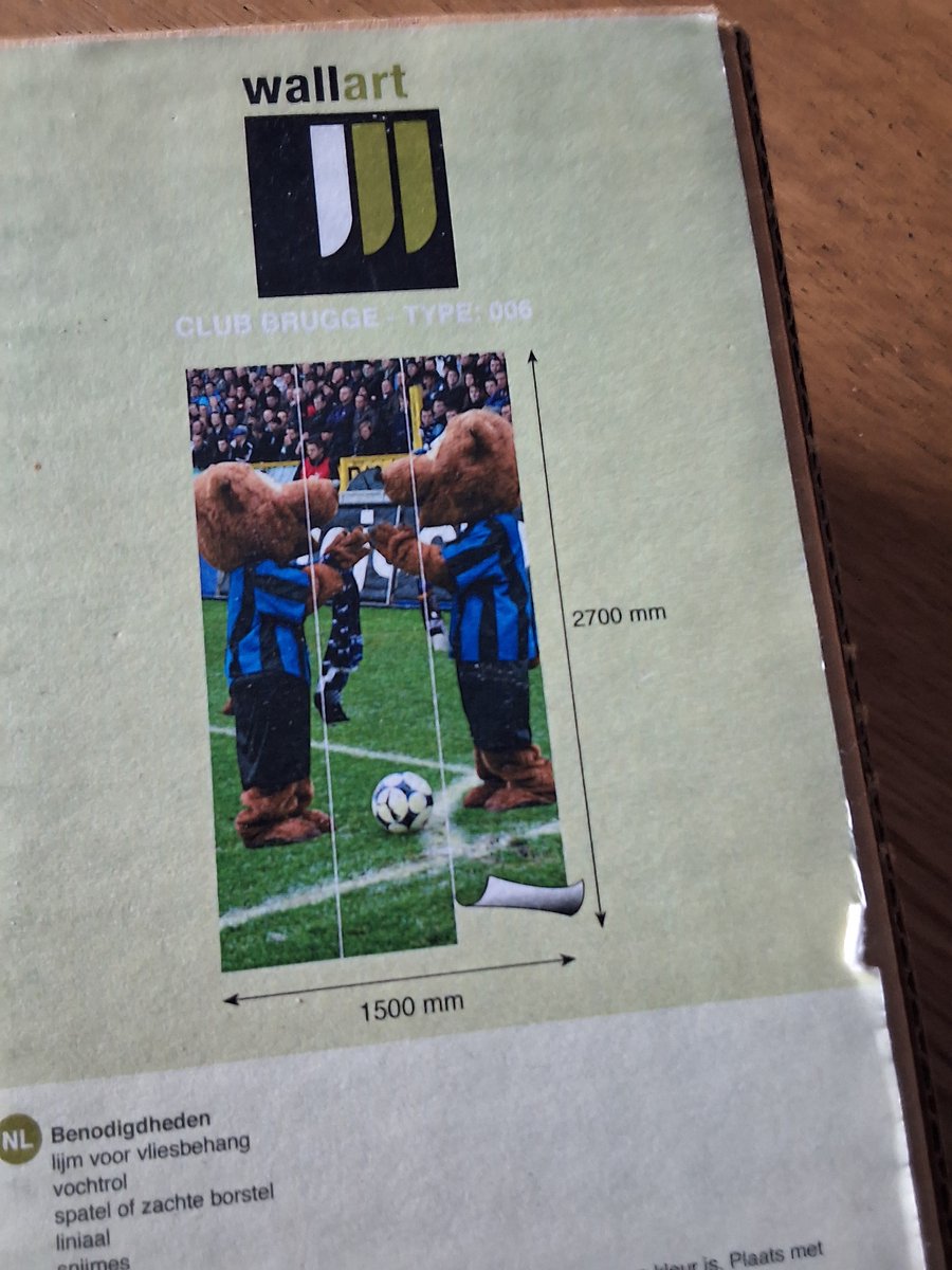 Club Brugge behangpapier 5 stroken beer 1500mmx2700mm 3 stroken vliesbehang ideaal voor op mooie kamer voor club suporter