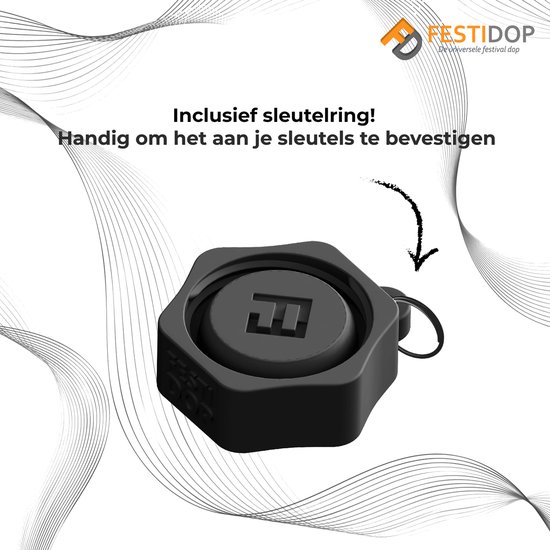 Festidop® Zwart - Festival dop - Universele dop - Partycap - Party cap - Basic
