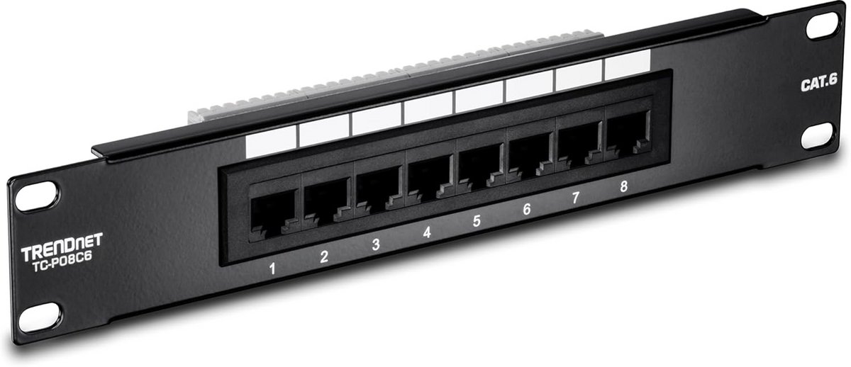 8-Poorts Gigabit RJ-45 Patchpaneel - Netwerkverbindingspaneel